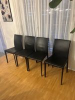 Stühle 4 Stk. Schwarz Lederoptik guter Zustand