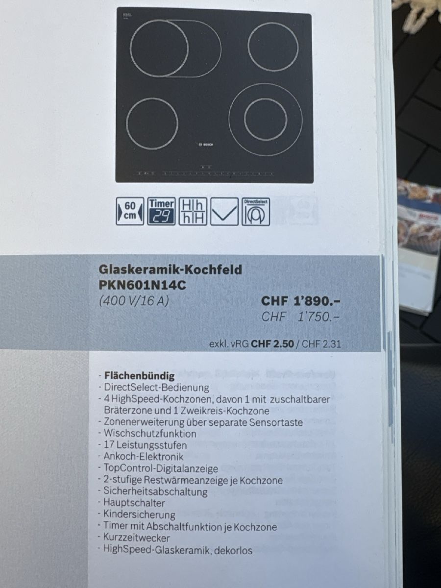 Cucine: Glaskeramik-Kochfeld PKN601N14D – Usato da Oberhasli venduto da SP0CK1N0 1