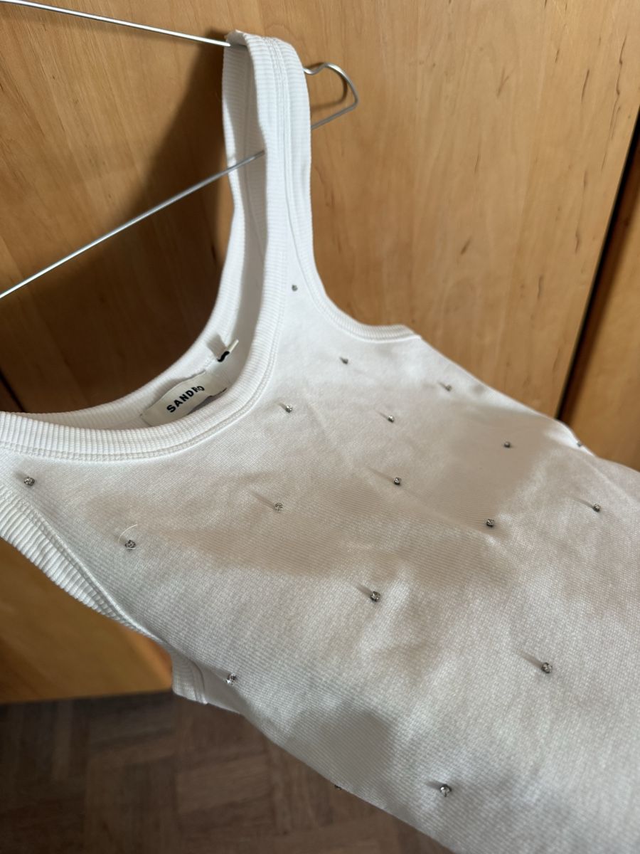 Sandro Tops: Glitzer Top weiss Sandro  – D'occasion à Bottmingen par Itsclaire 6