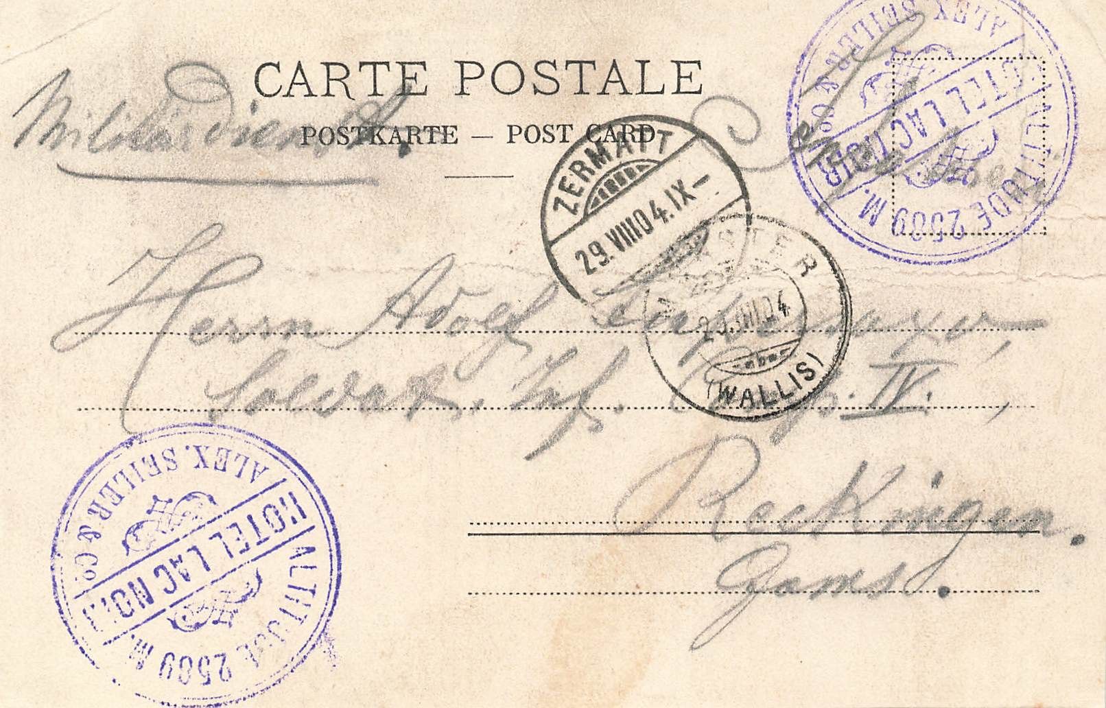 Cartoline postali: Lac et chapelle du lac noir ( Plaffeien ) – Usato da Biasca venduto da Blenio71 1
