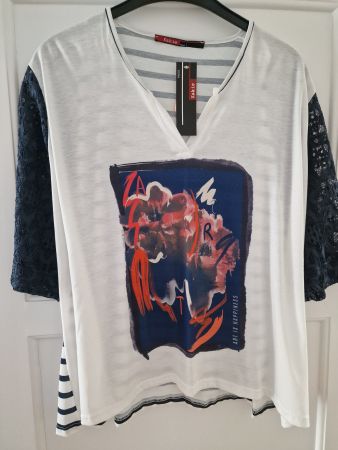 Kakie Paris Shirt, Gr. 48, neuwertig, mit Spitze!