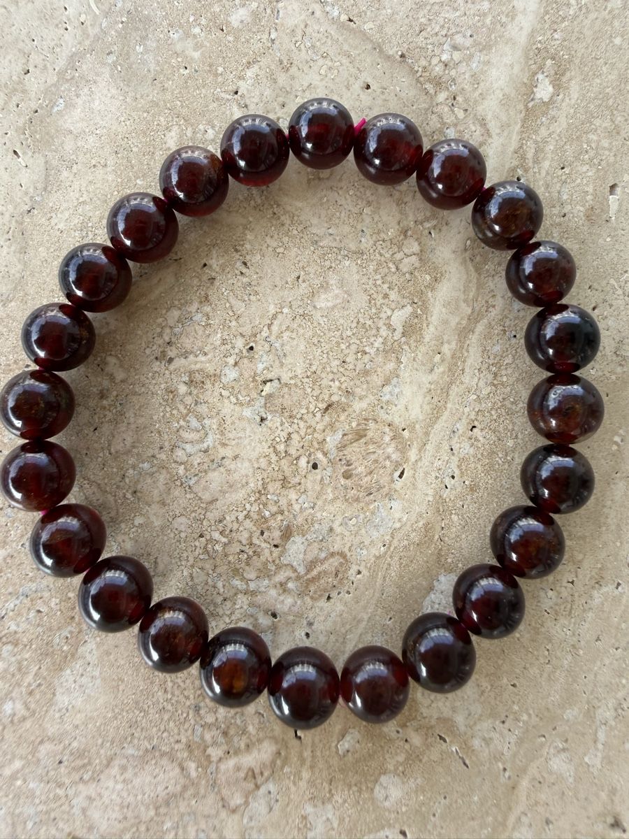 Armbänder & -reifen: Echstein Rotes Granat Stretch Armband-ca8mm Perlen – Neu (gemäss Beschreibung) aus Jegenstorf von SteinGlanz 6