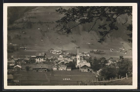 Ansichtskarten: AK Lenk, Teilansicht mit Kirche, 1925 – Gebraucht aus Berlin von bartko-reher