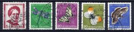 Pro Juventute Satz 1951 Kat-Nr. J138-J142, gest. mit Abart