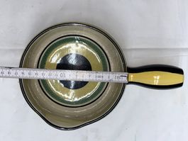 kleines Fondue-Caquelon Pfanne Keramik handbemalt