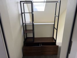 Regal mit Schubladen braun Metallgestell Breite 100cm
