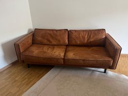 Sofa Fort Dodge (3-Sitzer) - Antiklederlook - Cognac