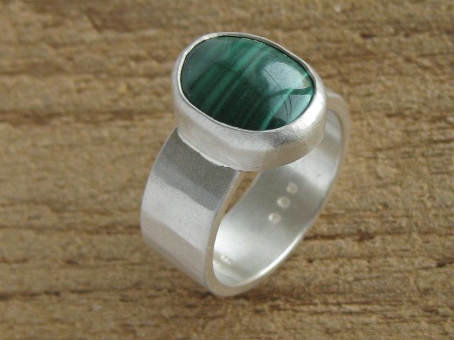 Anelli: spezieller Ring Silber 999 Einzelstück Malachit Gr. 61+ – Nuovo (secondo la descrizione) da Ermatingen venduto da Decovin