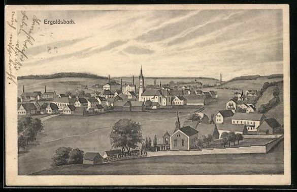 Ansichtskarten: sign. Hans Pernat: Ergoldsbach, Totalans – Gebraucht aus Berlin von bartko-reher
