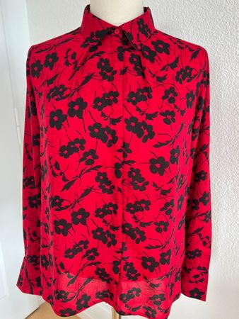 BENETTON Damen Bluse in Gr. S, Rot/Schwarz
