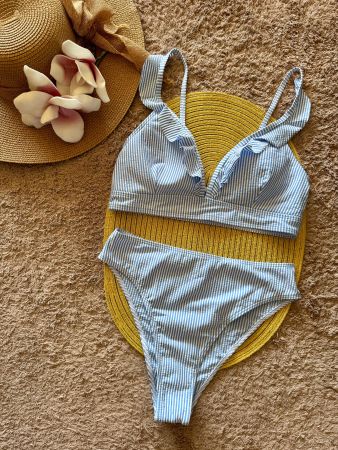Chic Streifen Bikini Set L – Neu – Sommer – Gratis Versand