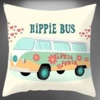 🚐 Cooler VW Bulli Kissenbezug "HIPPIE BUS"! 🌸💫