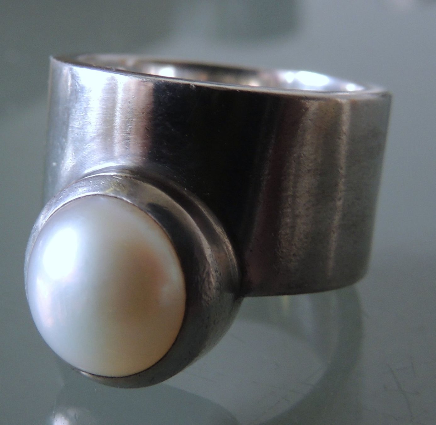 Anelli: DEVINE Silber 925 Fingerring mit Perle Gr. 60 – Usato da Waldenburg venduto da schaller707 1