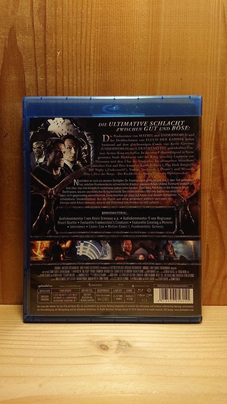 Tutti i DVDs: I. FRANKENSTEIN Blu-Ray mit Aaron Eckhart – Usato da Wilderswil venduto da Exebub 1