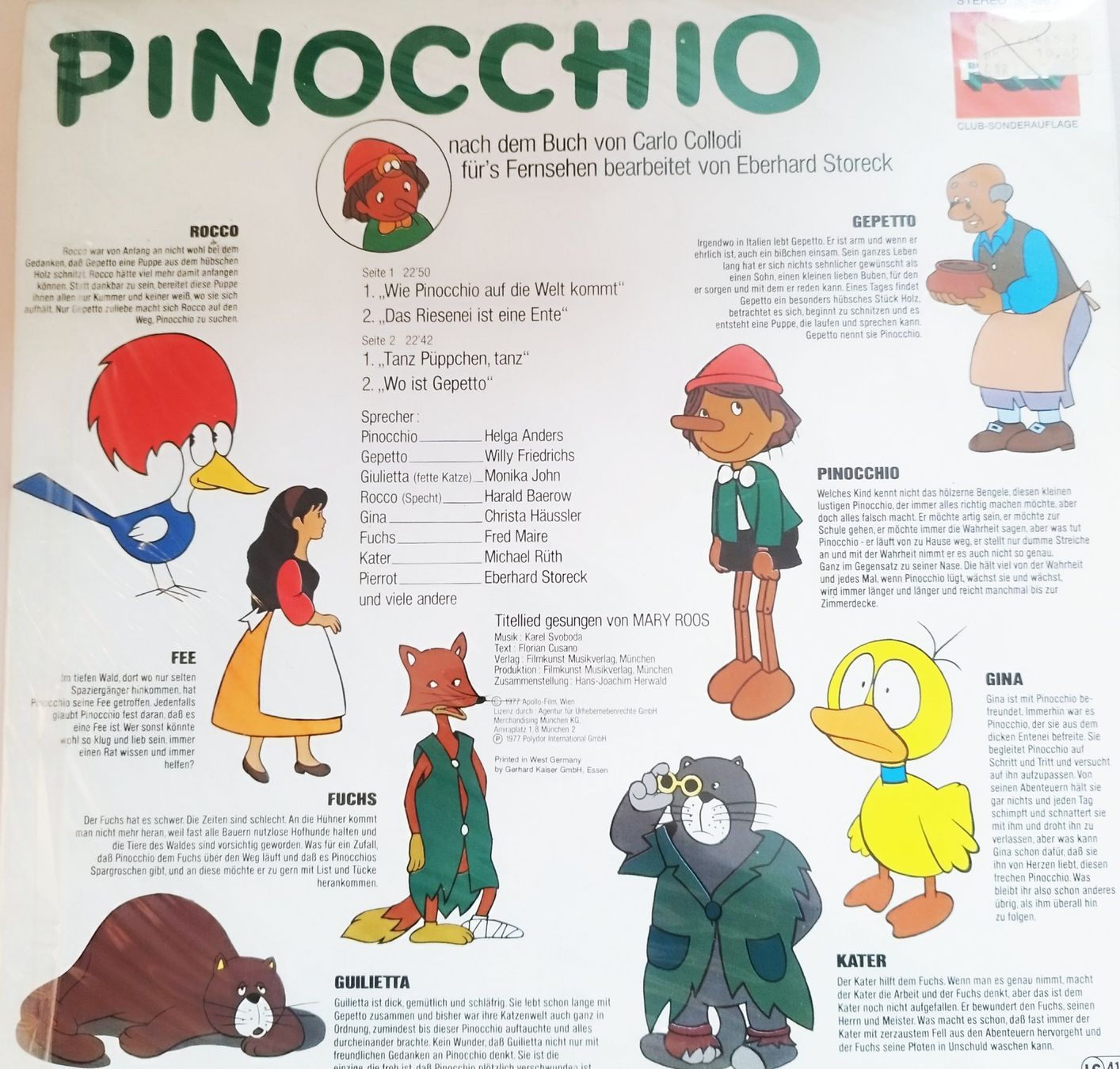 Schallplatten: Pinocchio Vinyl – Gebraucht aus Zürich von Manuelsson 1