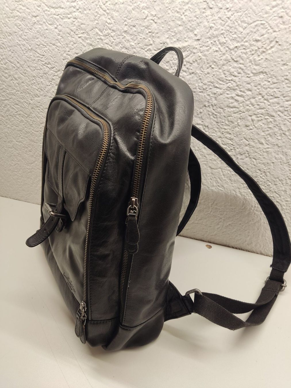 Zaini: Gusti Leder "Niki" / Schwarzer Echtleder Rucksack – Usato da Bern venduto da wratter 2
