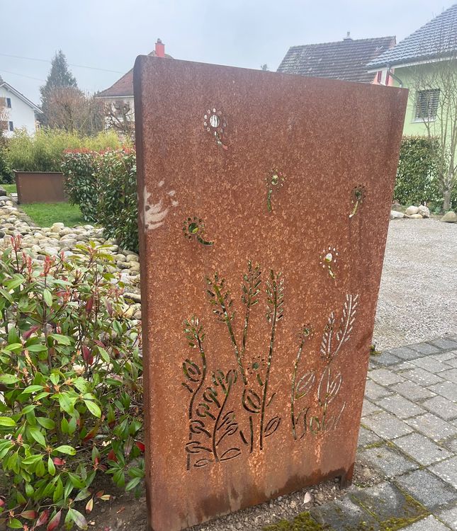 Sichtschutz Stahl Rost mit BlumenMuster Kaufen auf Ricardo
