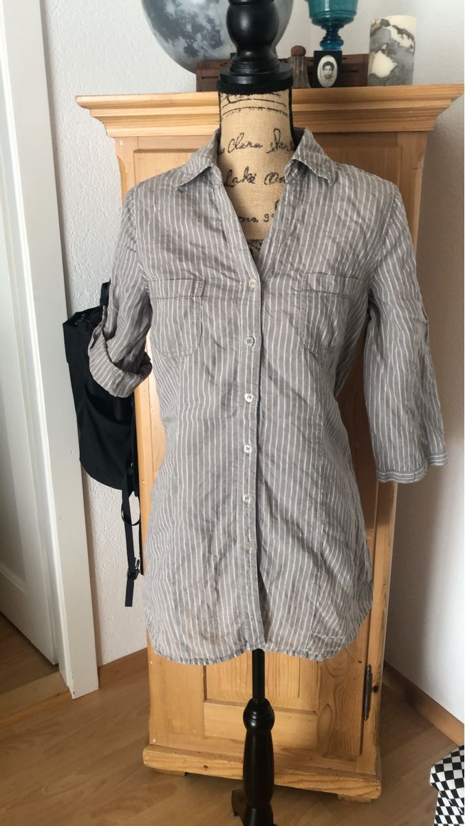 Camicette: Chemise/Tunique rayée , taille 36/38 en lin – Usato da Biel/Bienne venduto da Lianumi