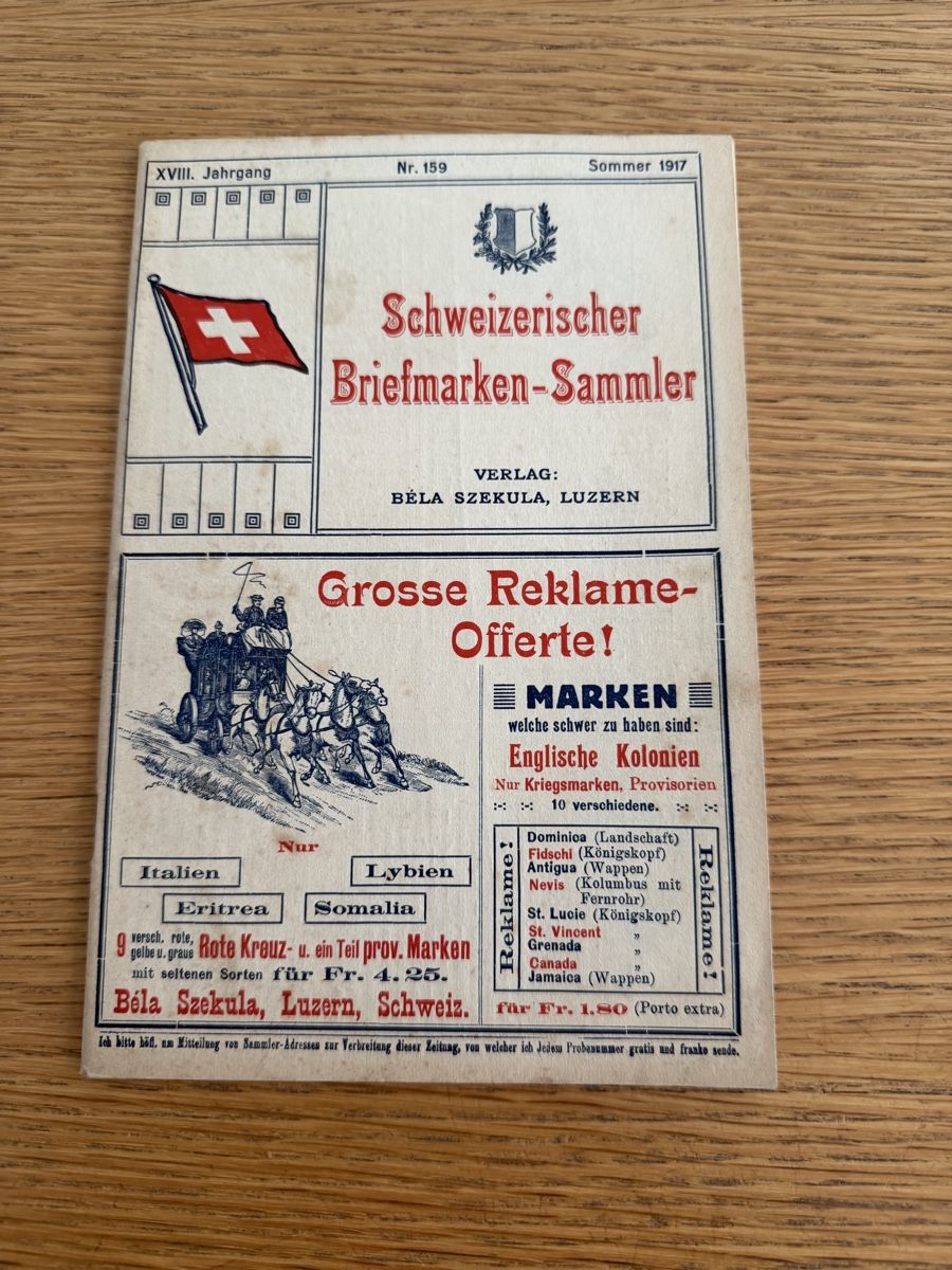 Alle Briefmarken: Schweizerischer Briefmarken Sammler Sommer 1917  – Gebraucht aus Murgenthal von Tina_4055