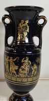 Elegante Vase, blau mit Goldmuster - Vintage Dekoration(em9)