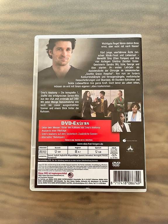 Tutti i DVDs: Grey's Anatomy Staffel 1 DVD – Usato da Hohenrain venduto da Manuelch01 1
