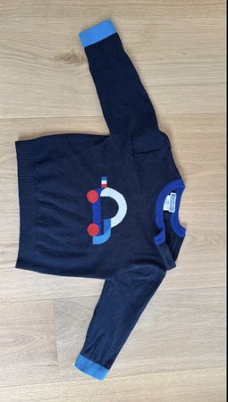 Warmer Jacadi Pullover mit Auto-Motiv, Grösse 81