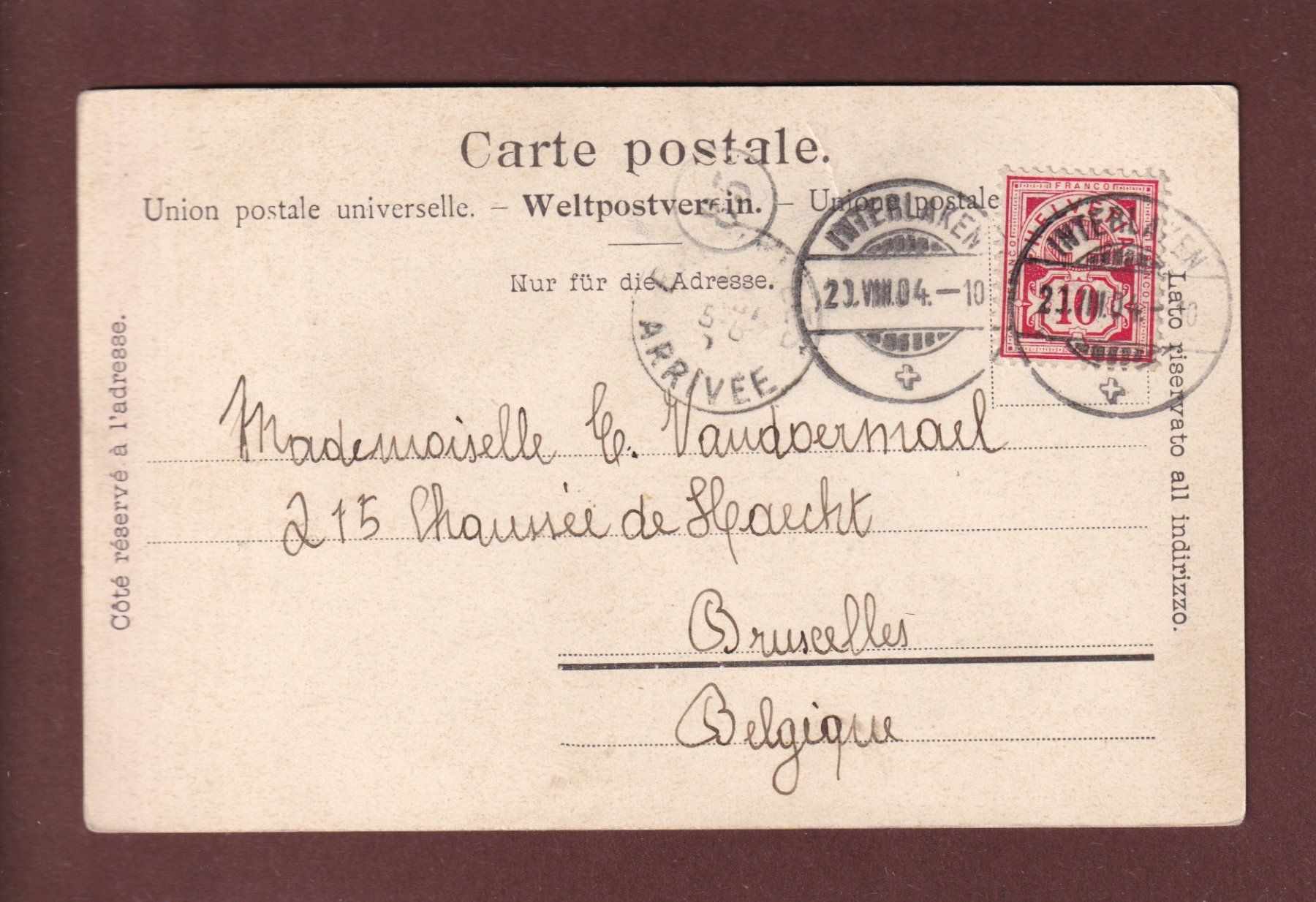 Cartoline postali: GRINDELWALD - Unterer Gletscher - 1904 – Usato da Pully venduto da nicecards 1