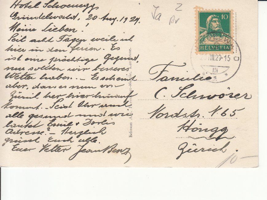 Ansichtskarten: Grindelwald 1929 – Gebraucht aus Bürglen TG von StampGraf 1