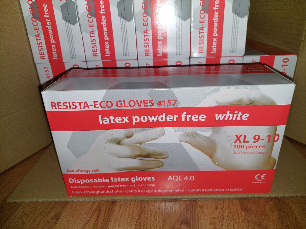 Produktbild von MERCATOR Latexhandschuhe Gepudert – Größe M, 100 Stück, Cremefarben, Für Hohes Tastgefühl & Schweißempfindliche Hände