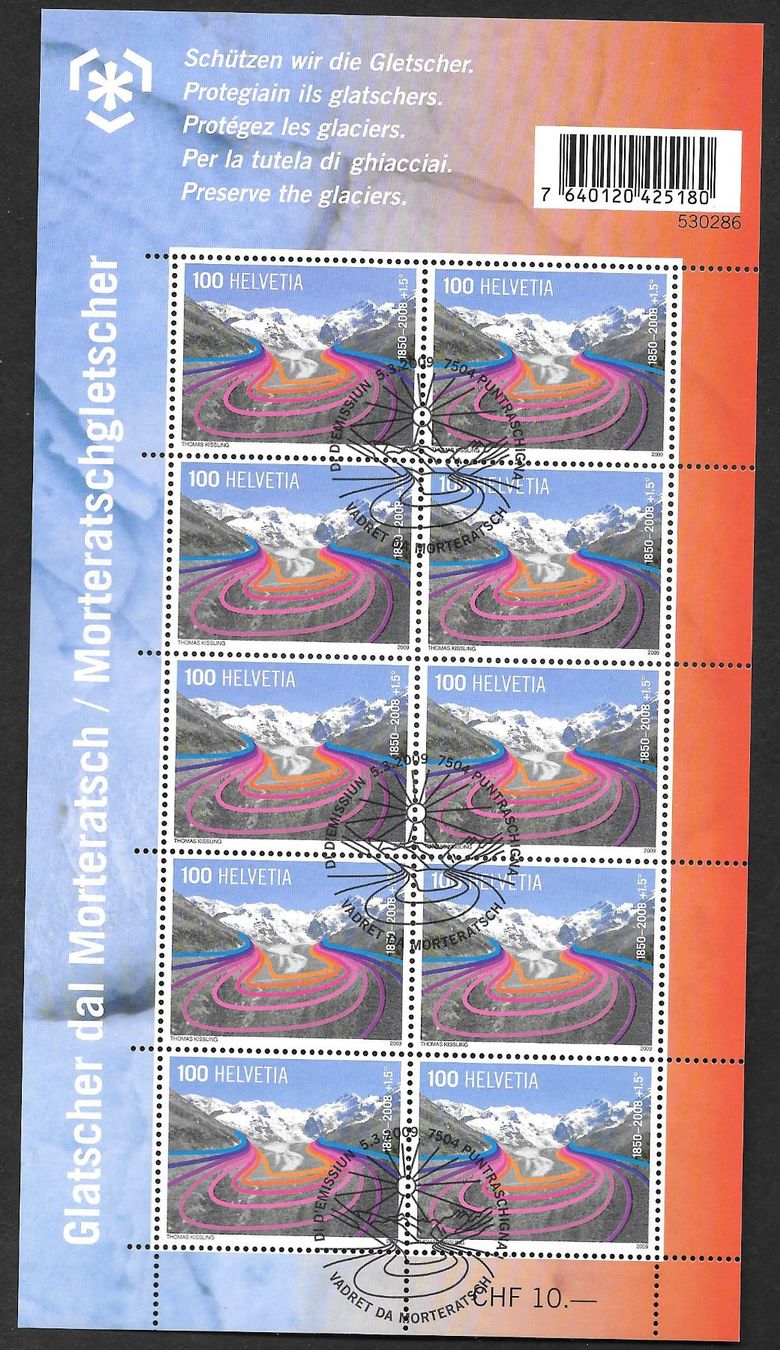 Tutti i francobolli: Kleinbogen 1300 Schutz der Gletscher ET 5.3.2009 – Nuovo (secondo la descrizione) da Olten venduto da clotaldi