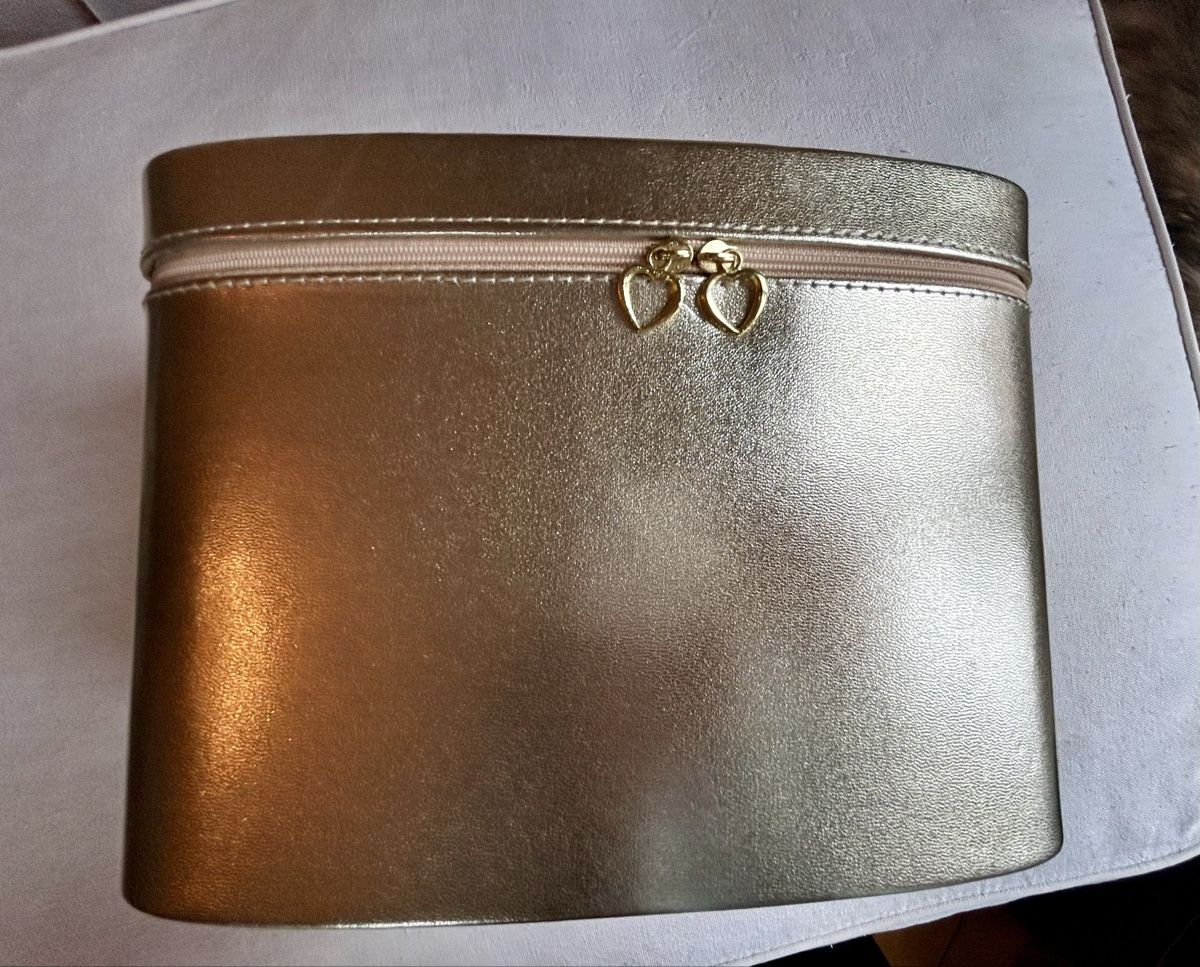 Kosmetikkoffer: Vintage Gold Travel Vanity Case – Neu (gemäss Beschreibung) aus Zürich von Mistral61