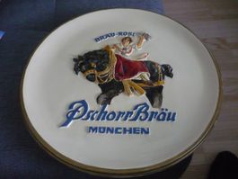 Pschorr Bräu München Relief Wandteller Brauerei Sammlerstück