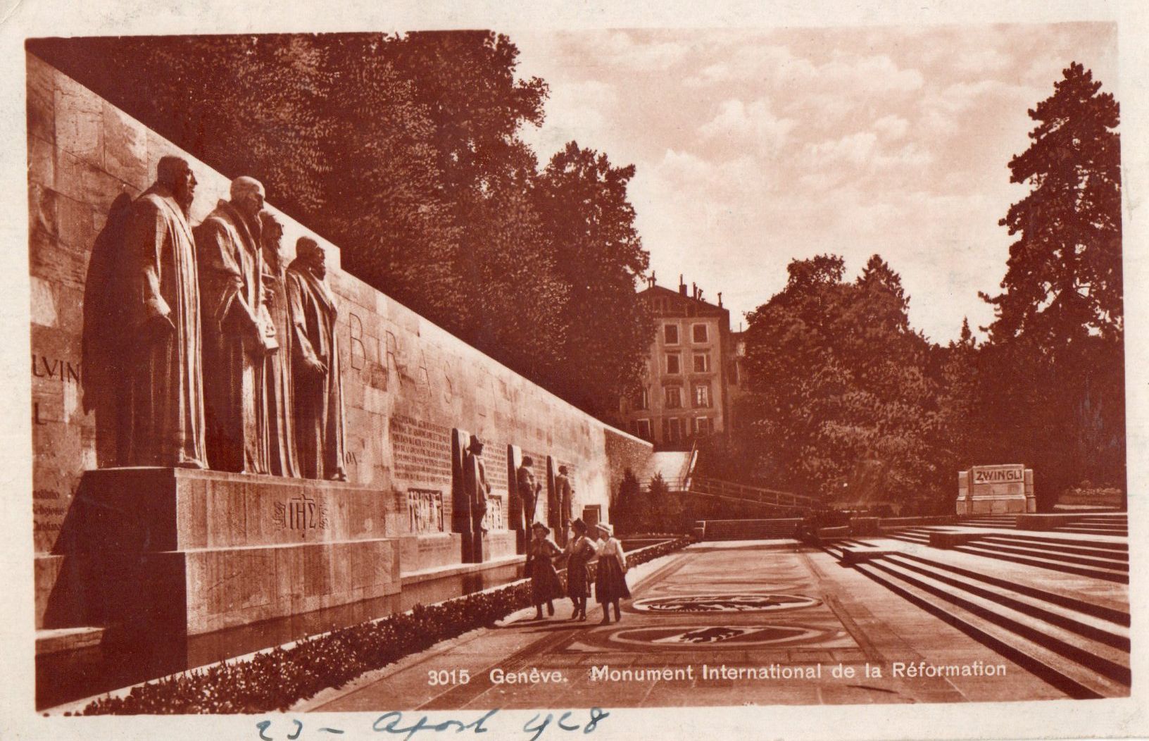 Ansichtskarten: Genève - Monument de la Réformation – Gebraucht aus Melano von pisonsdro