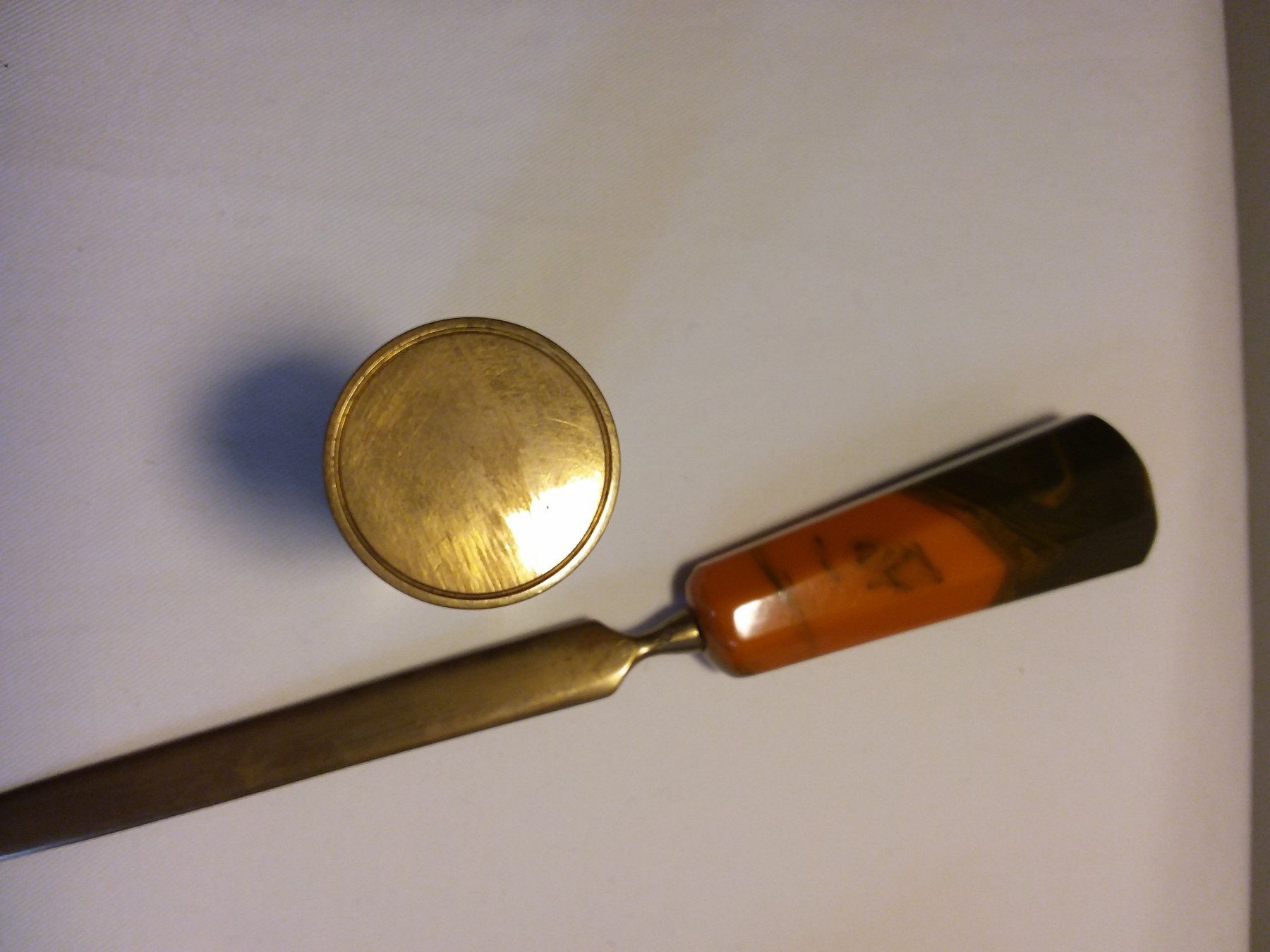 Altro materiale per ufficio: Antikes Spilba BakelitTschechien Brieföffner Stempel Set – Usato da Zürich venduto da gutsan 6