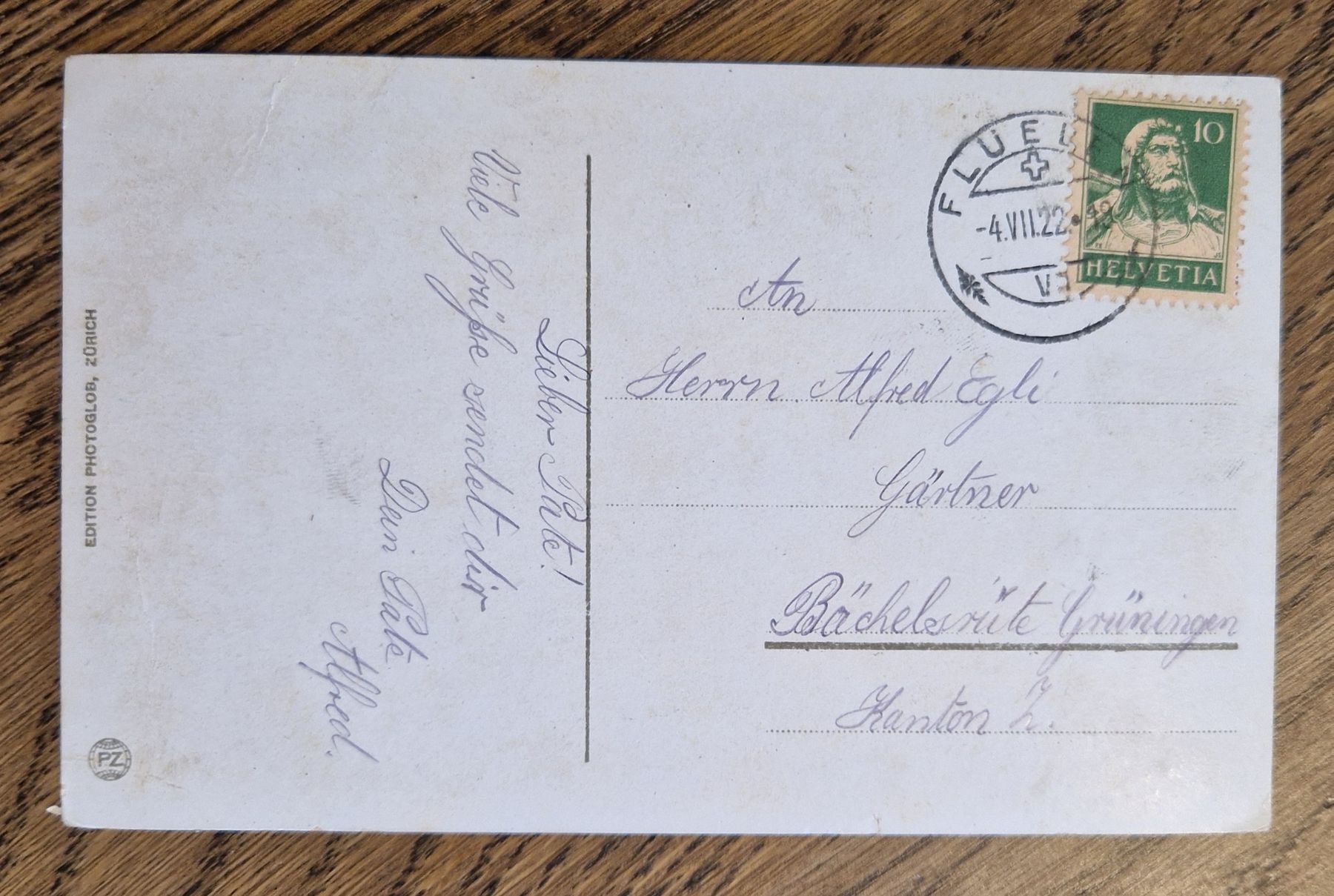 Cartoline postali: Tellsplatte, Dampfschiff 1922 – Usato da Ebikon venduto da Donar50 1