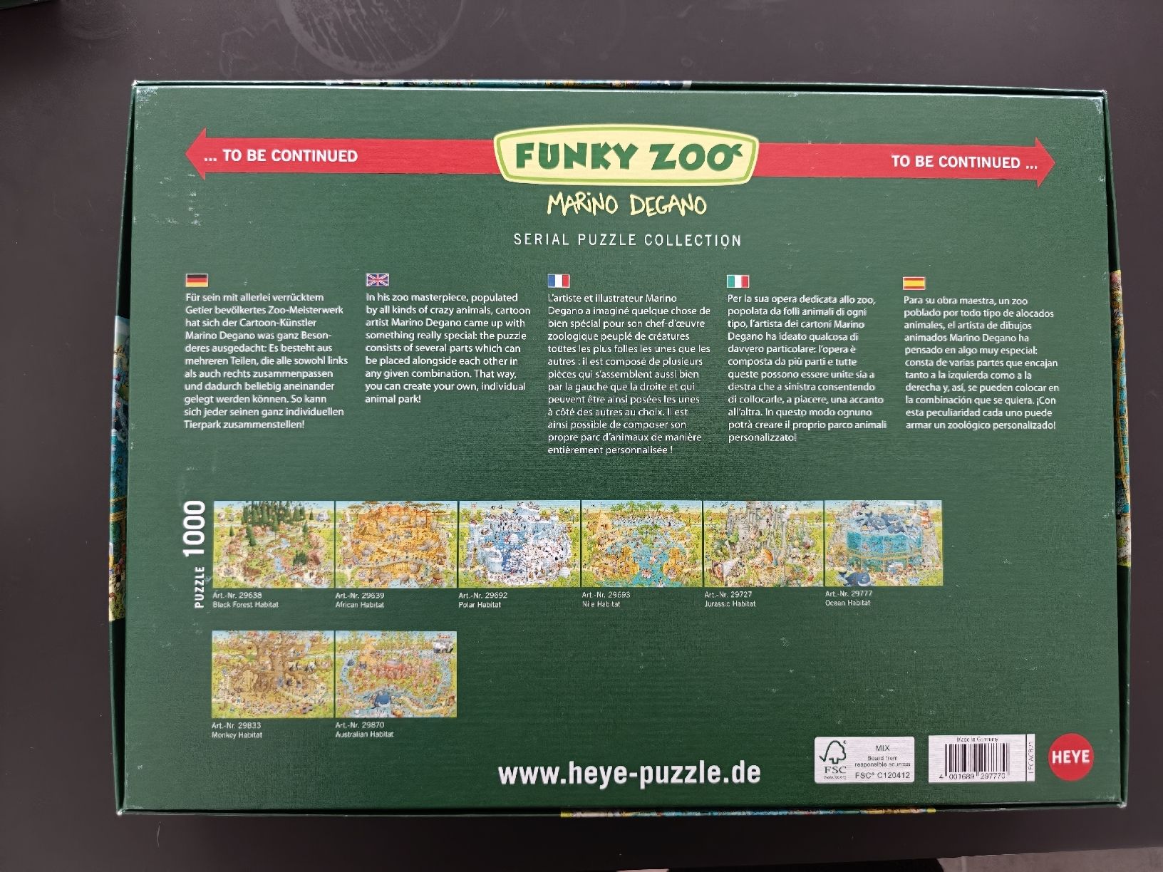 Heye Puzzles: Heye Puzzle 1000 Teile Funky Zoo – Gebraucht aus Konolfingen von Spoera 1