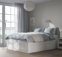 Letto bianco con contenitore misura 140x200cm buono stato