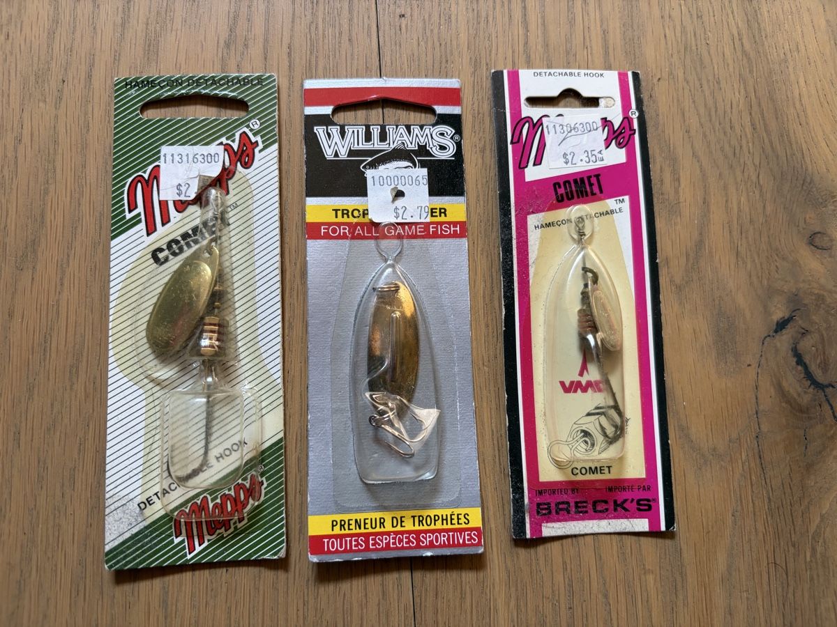 Köder: Lot anciennes cuillers tournantes  – Neu und originalverpackt aus Morges von Marlporto