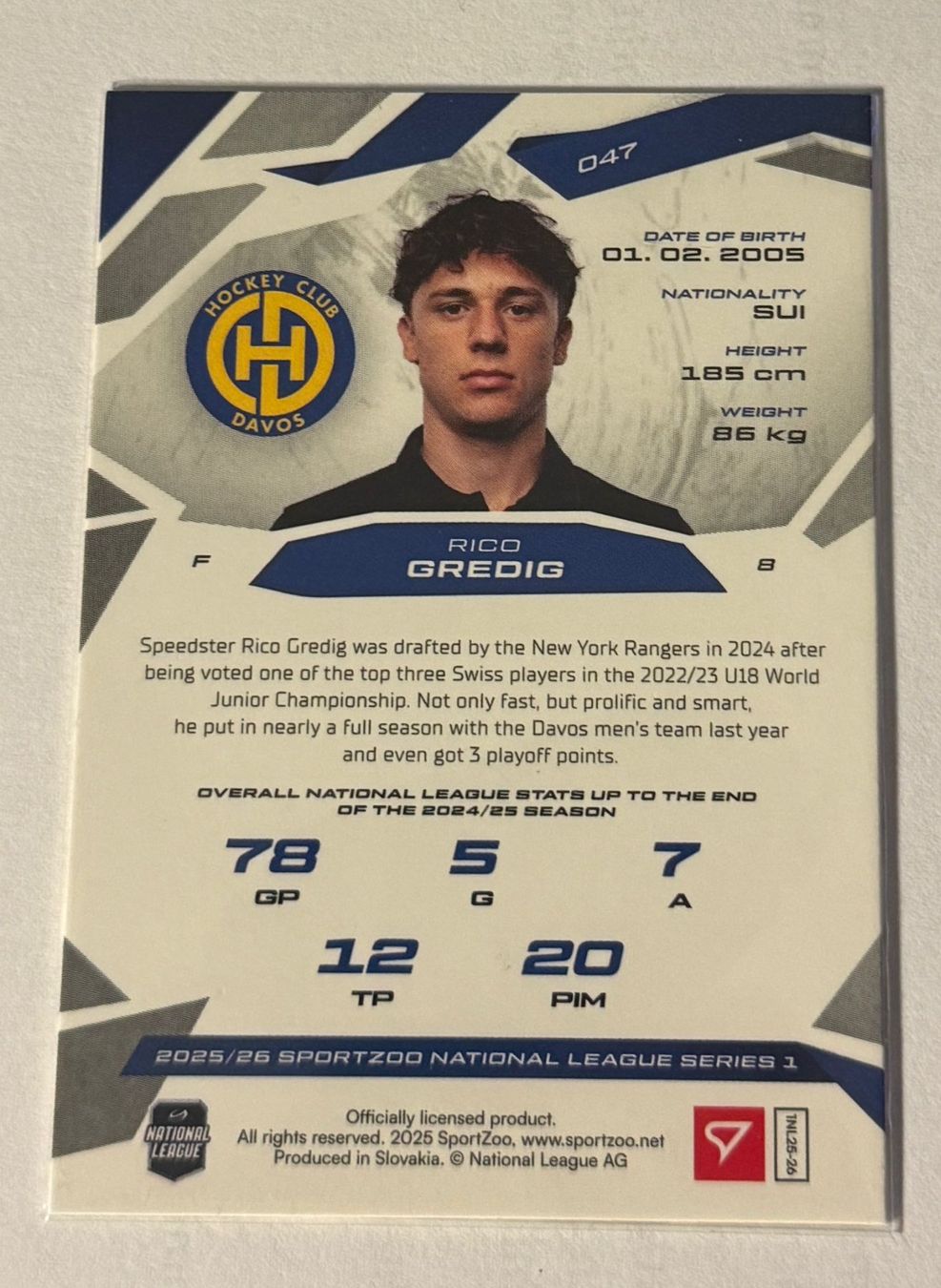 Sportzoo Carte collezionabili: Rico Gredig Base Set Rot 17/20 – Nuovo (secondo la descrizione) da Zauggenried venduto da Puckcollector_NS 1