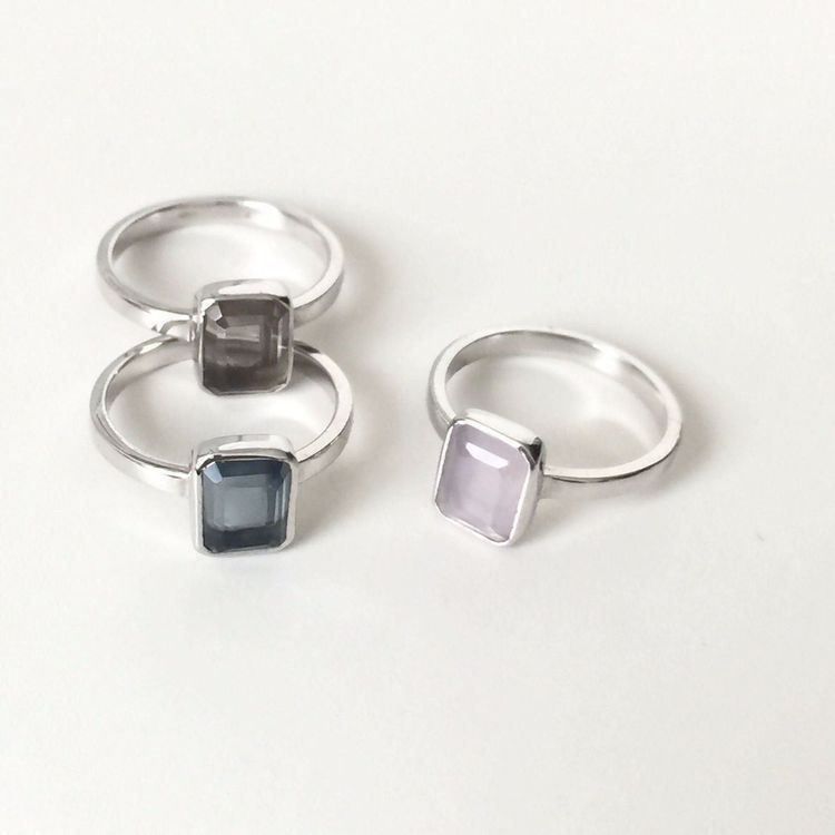 Anelli: Ring Mondstein rechteckig eckig Baguette 925 Silber 49 – Nuovo (secondo la descrizione) da Zürich venduto da goldfisch.schmuck 5