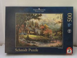 Schmidt Puzzle 500 Thomas Kinkade - Idylle am Fluss