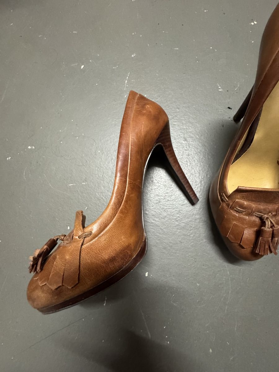 Scarpe da donna: Nine West Brown Leather Heeled Loafers – Usato da Zürich venduto da alieacelina 2