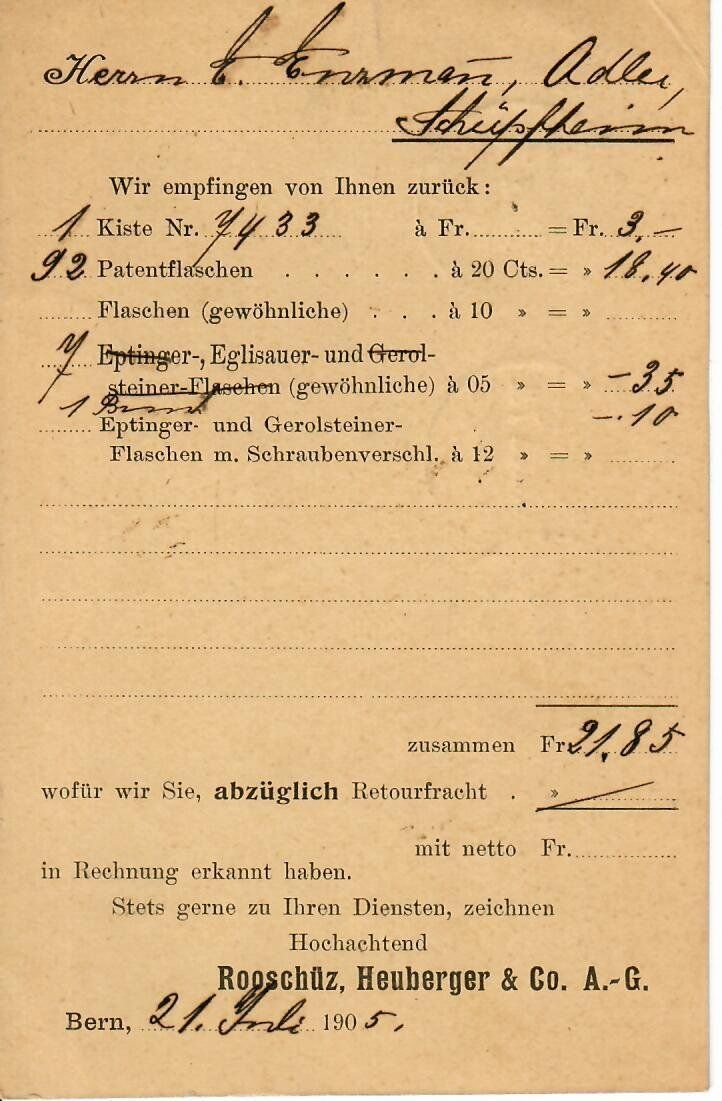 Alle Briefmarken: PK, Rooschütz, Heuberger Bern – Gebraucht aus Hochdorf von Ziegel-16 1