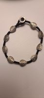Schwarzes Armband mit Silber Elementen