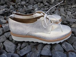 MAURICE MANUFACTURE FRANCE LOAFER LEDER WEISS GOLD 38 - NEU