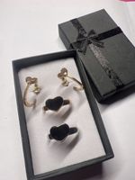 Lot de Bijoux Coeur Noir & Doré
