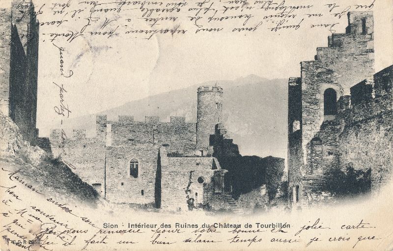 Cartoline postali: Sion - Inérieur des Ruines 1904 – Usato da Emmenbrücke venduto da teestube