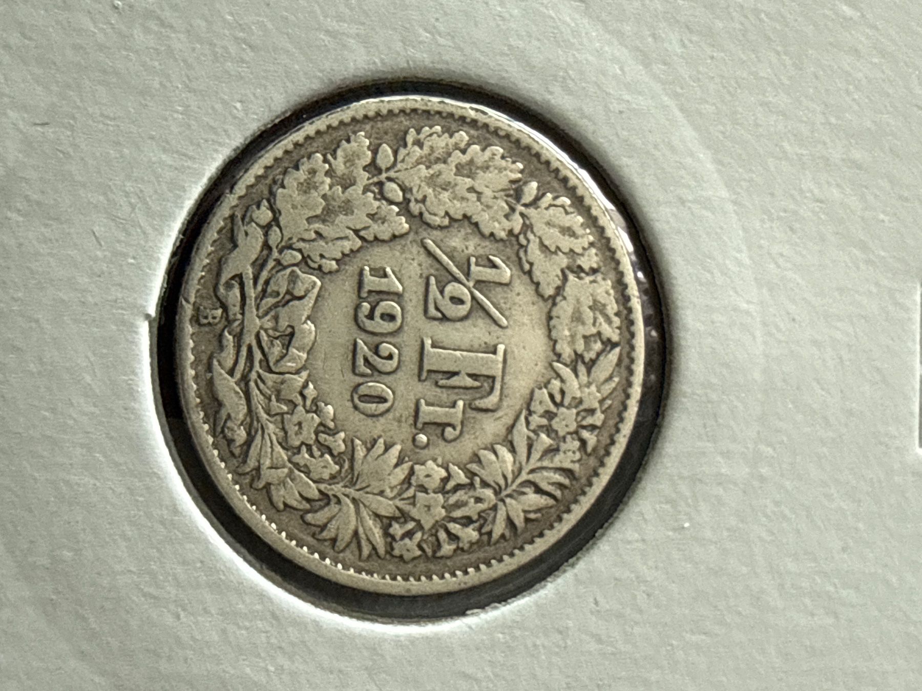 Alle Münzen: Swiss ½ franc 1920 Silver Coin – Gebraucht aus Pully von ta571 1