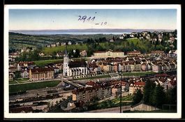 AK St. Gallen, Ortsansicht mit Kaserne, Blick auf den Bodens