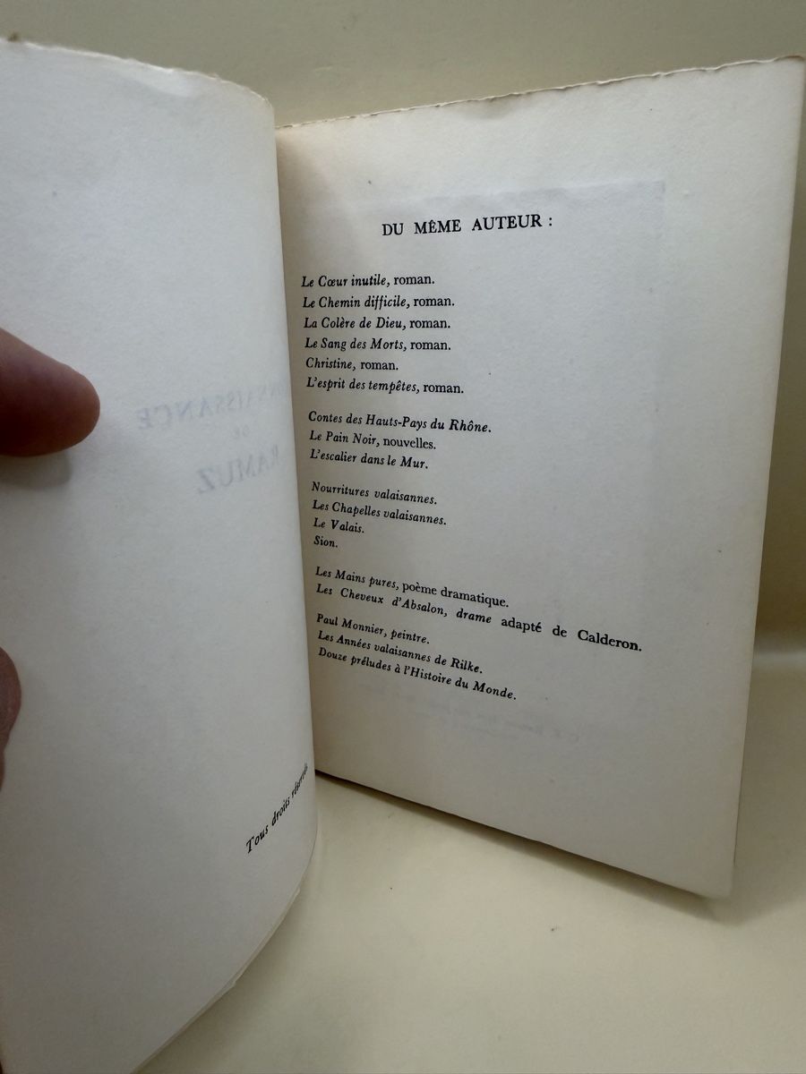 Libri: Maurice Zermatten Connaissance de Ramuz 1947 Numéroté – Usato da Genève venduto da sho_67qj 3